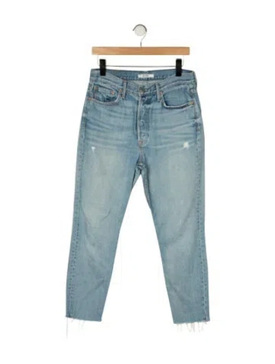 Pre-owned Grlfrnd High-rise Straight Leg Jeans In Blue
