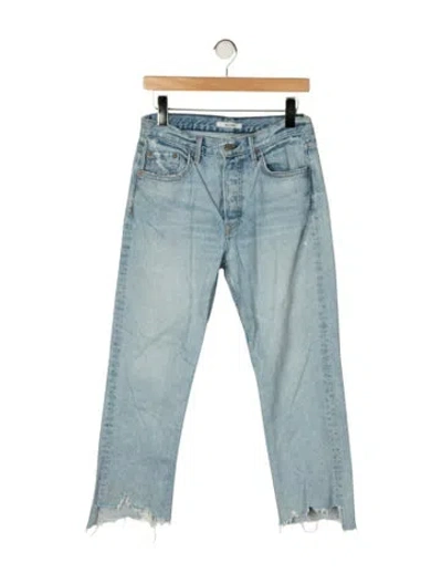 Pre-owned Grlfrnd High-rise Straight Leg Jeans In Blue