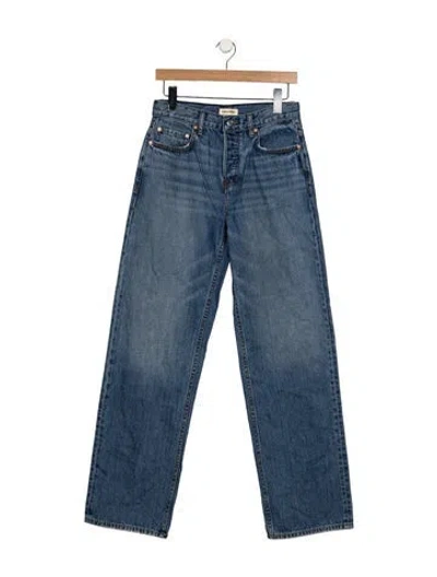 Pre-owned Grlfrnd High-rise Straight Leg Jeans In Blue