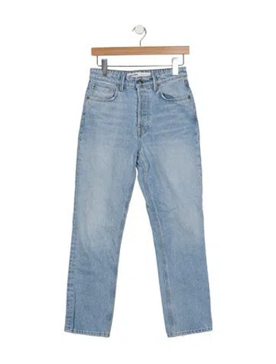 Pre-owned Grlfrnd High-rise Straight Leg Jeans In Blue