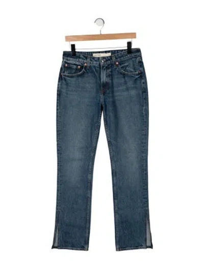 Pre-owned Grlfrnd High-rise Straight Leg Jeans In Blue