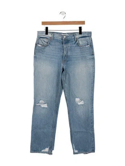 Pre-owned Grlfrnd High-rise Straight Leg Jeans In Blue