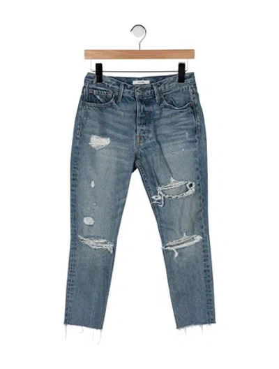 Pre-owned Grlfrnd High-rise Straight Leg Jeans In Blue