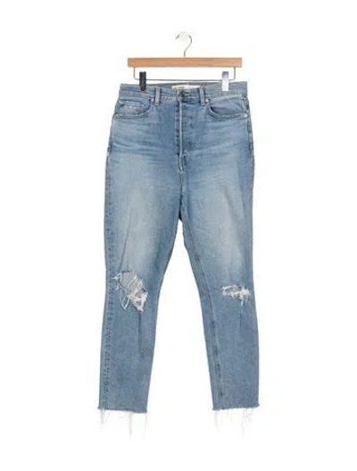 Pre-owned Grlfrnd High-rise Straight Leg Jeans In Blue