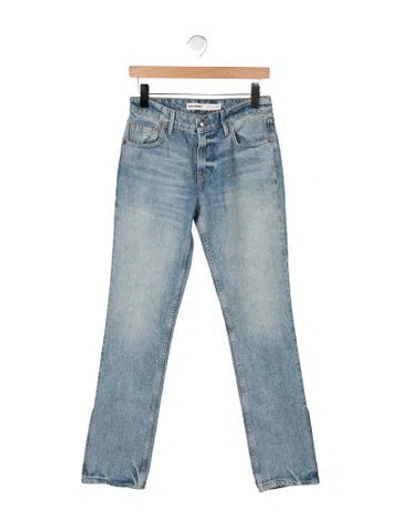 Pre-owned Grlfrnd High-rise Straight Leg Jeans In Blue