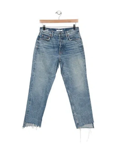 Pre-owned Grlfrnd High-rise Straight Leg Jeans In Blue