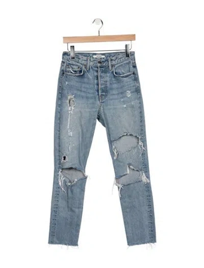 Pre-owned Grlfrnd High-rise Straight Leg Jeans In Blue