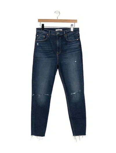 Pre-owned Grlfrnd High-rise Straight Leg Jeans In Blue