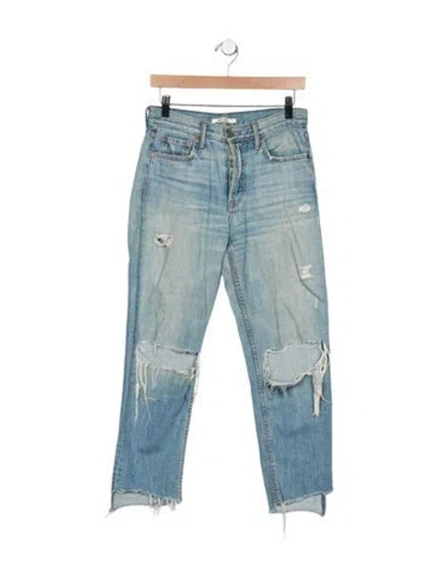 Pre-owned Grlfrnd High-rise Straight Leg Jeans In Blue