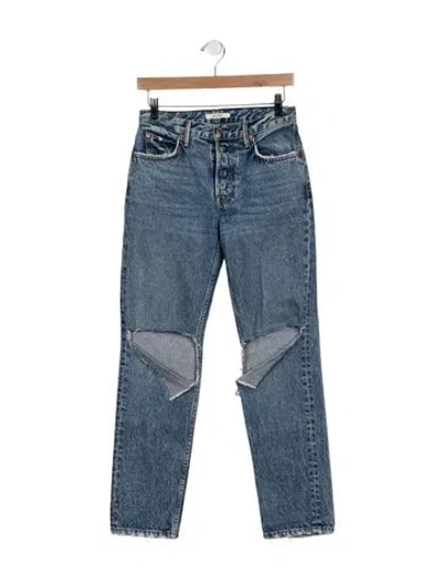 Pre-owned Grlfrnd High-rise Straight Leg Jeans In Blue
