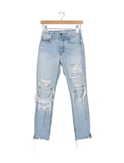 Pre-owned Grlfrnd High-rise Straight Leg Jeans In Blue
