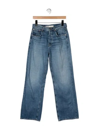 Pre-owned Grlfrnd High-rise Straight Leg Jeans In Blue