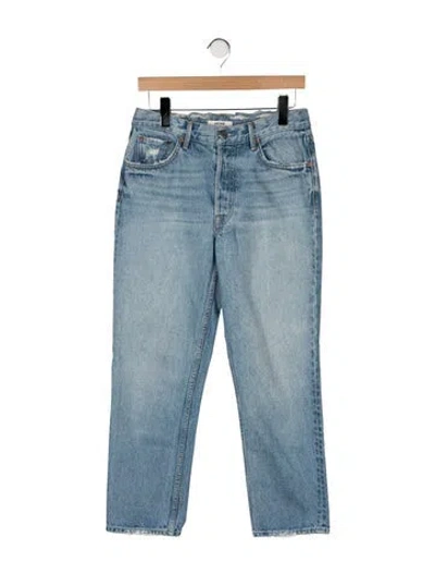 Pre-owned Grlfrnd High-rise Straight Leg Jeans In Blue