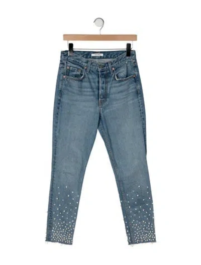Pre-owned Grlfrnd High-rise Straight Leg Jeans In Blue