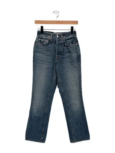 Pre-owned Grlfrnd High-rise Straight Leg Jeans In Blue