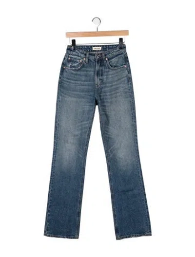 Pre-owned Grlfrnd High-rise Straight Leg Jeans In Blue