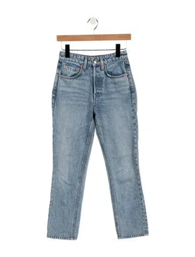 Pre-owned Grlfrnd High-rise Straight Leg Jeans In Blue