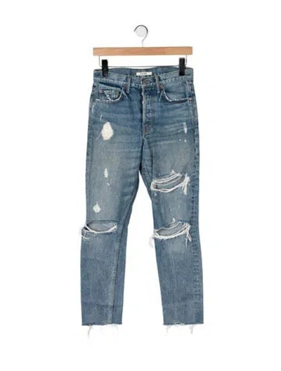 Pre-owned Grlfrnd High-rise Straight Leg Jeans In Blue
