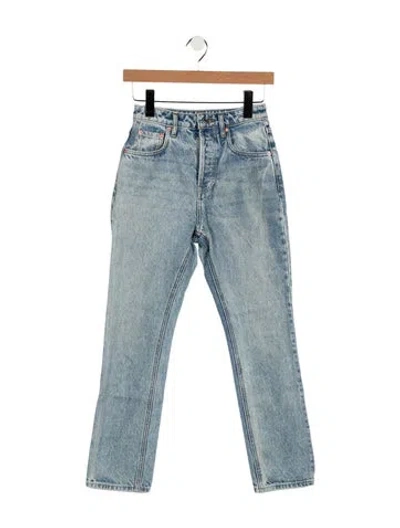 Pre-owned Grlfrnd High-rise Straight Leg Jeans In Blue