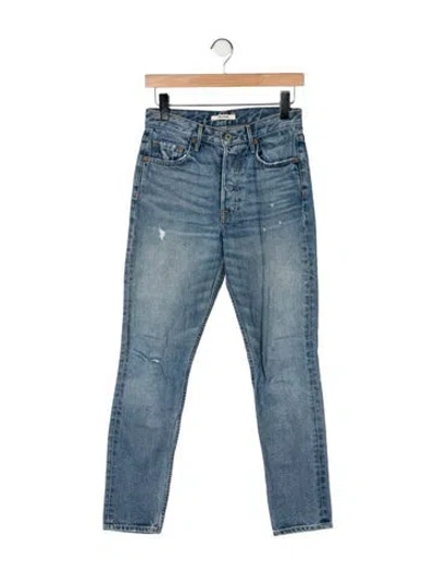 Pre-owned Grlfrnd High-rise Straight Leg Jeans In Blue