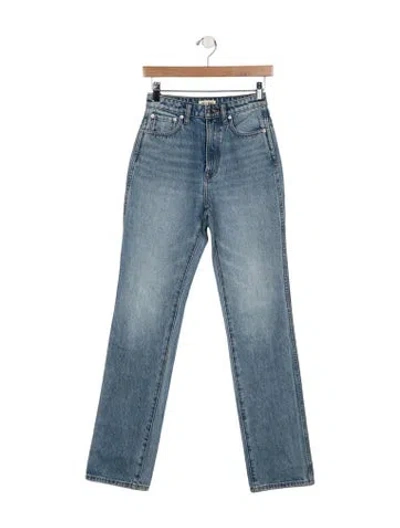 Pre-owned Grlfrnd High-rise Straight Leg Jeans In Blue