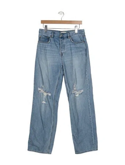 Pre-owned Grlfrnd High-rise Straight Leg Jeans In Blue