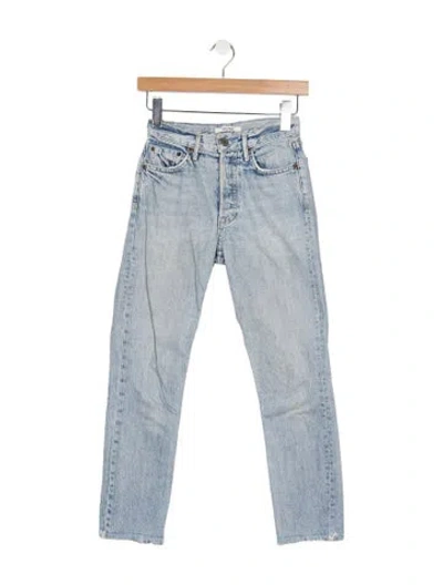 Pre-owned Grlfrnd High-rise Straight Leg Jeans In Blue