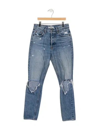 Pre-owned Grlfrnd High-rise Straight Leg Jeans In Blue
