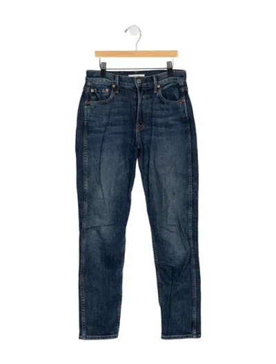 Pre-owned Grlfrnd High-rise Straight Leg Jeans In Blue