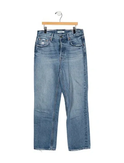 Pre-owned Grlfrnd High-rise Straight Leg Jeans In Blue