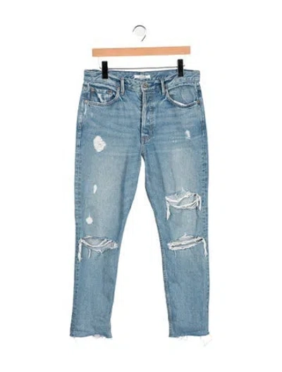 Pre-owned Grlfrnd High-rise Straight Leg Jeans In Blue