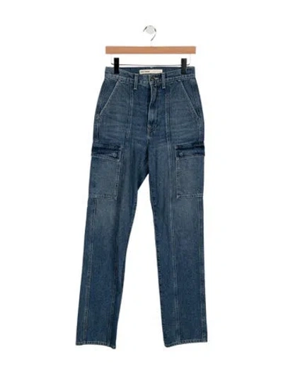 Pre-owned Grlfrnd High-rise Straight Leg Jeans In Blue