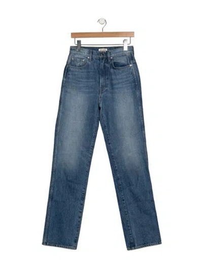 Pre-owned Grlfrnd High-rise Straight Leg Jeans In Blue