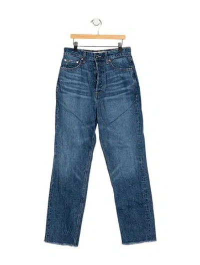 Pre-owned Grlfrnd High-rise Straight Leg Jeans In Blue