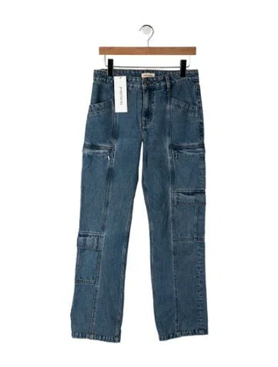 Pre-owned Grlfrnd High-rise Straight Leg Jeans In Blue