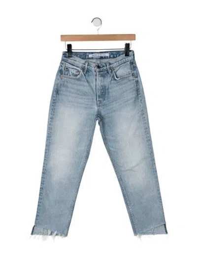 Pre-owned Grlfrnd High-rise Straight Leg Jeans In Blue