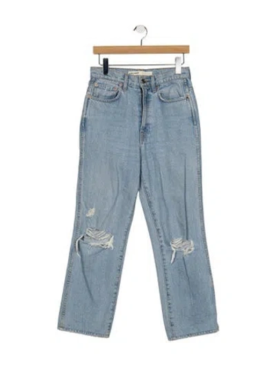 Pre-owned Grlfrnd High-rise Straight Leg Jeans In Blue