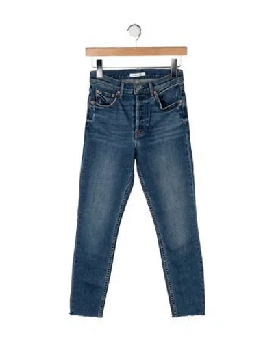 Pre-owned Grlfrnd High-rise Straight Leg Jeans In Blue