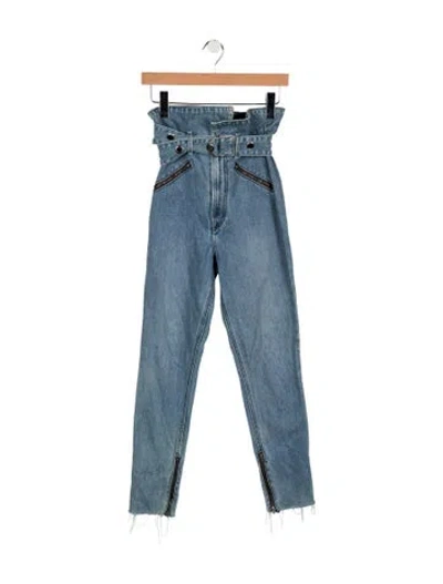 Pre-owned Grlfrnd High-rise Straight Leg Jeans In Blue
