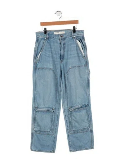 Pre-owned Grlfrnd High-rise Straight Leg Jeans In Blue
