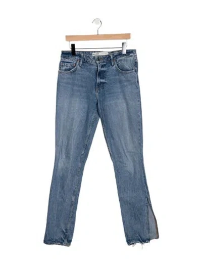 Pre-owned Grlfrnd High-rise Straight Leg Jeans In Blue