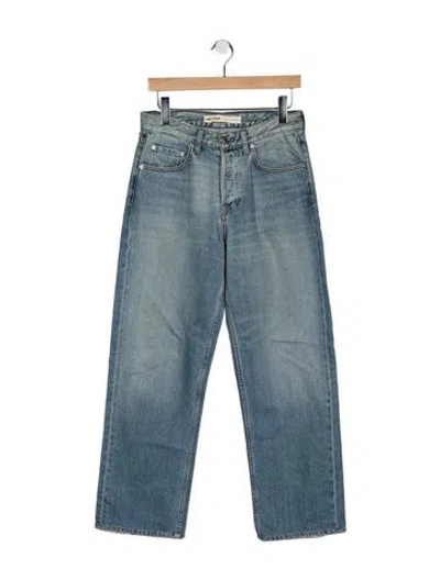 Pre-owned Grlfrnd High-rise Straight Leg Jeans In Blue