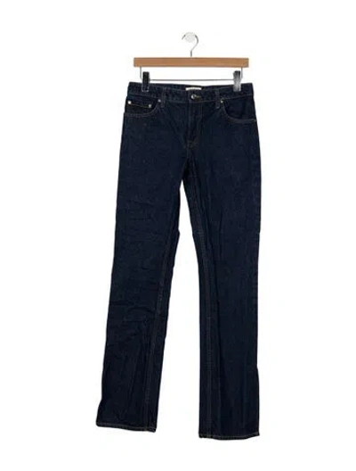 Pre-owned Grlfrnd High-rise Straight Leg Jeans In Blue