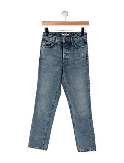 Pre-owned Grlfrnd High-rise Straight Leg Jeans In Blue