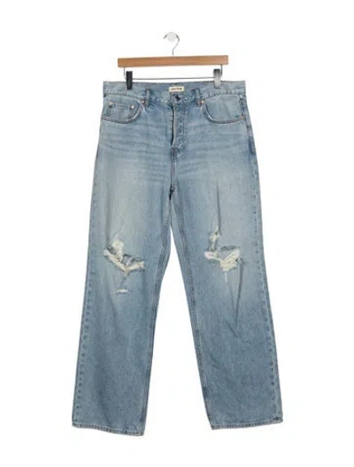 Pre-owned Grlfrnd High-rise Straight Leg Jeans In Blue