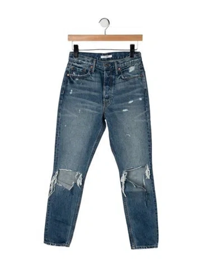 Pre-owned Grlfrnd High-rise Straight Leg Jeans In Blue