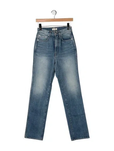 Pre-owned Grlfrnd High-rise Straight Leg Jeans In Blue