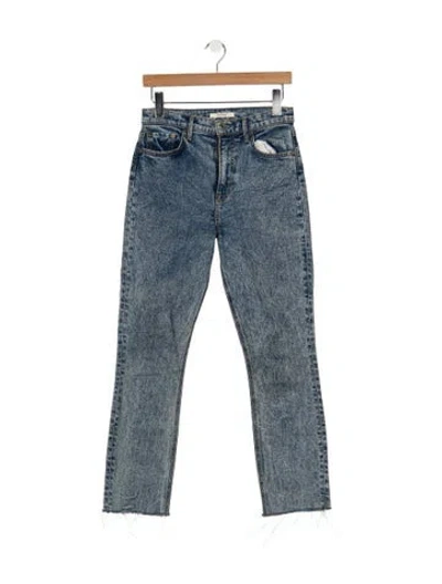 Pre-owned Grlfrnd High-rise Straight Leg Jeans In Blue