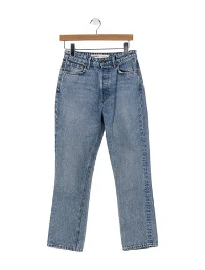 Pre-owned Grlfrnd High-rise Straight Leg Jeans In Blue
