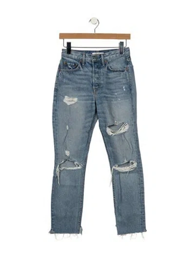 Pre-owned Grlfrnd High-rise Straight Leg Jeans In Blue